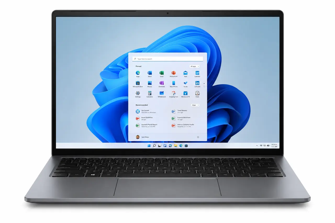 Laptop die wordt ingesteld